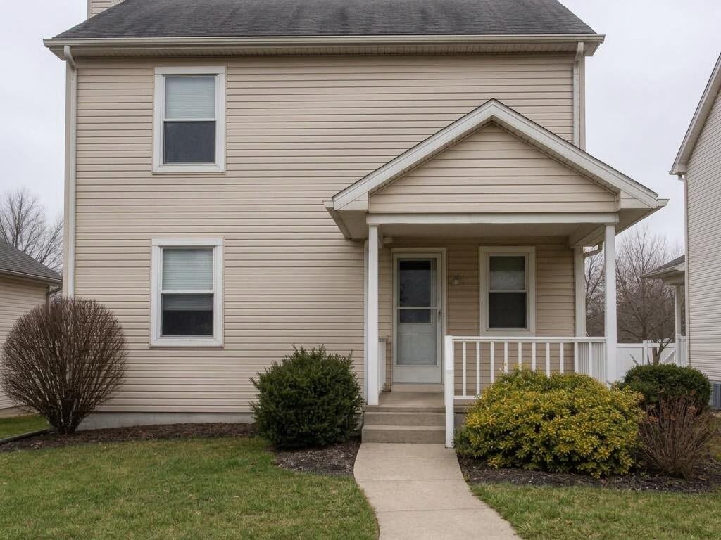 Clean vinyl-sided home after soft washing
