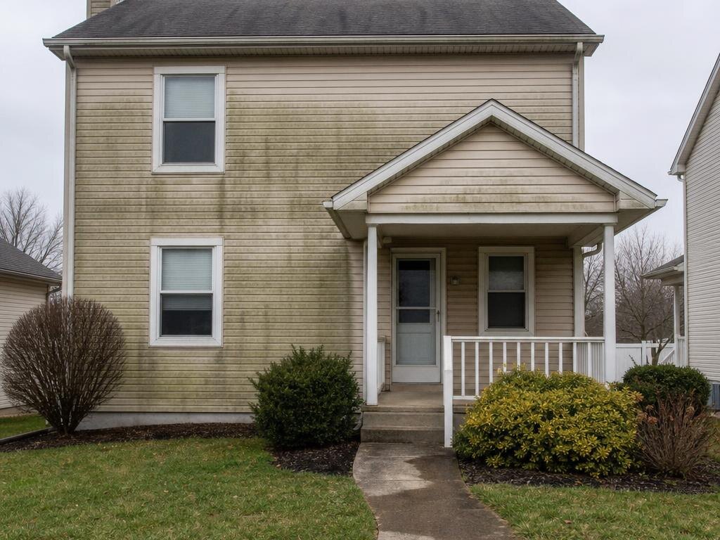 House siding soft washing before cleaning